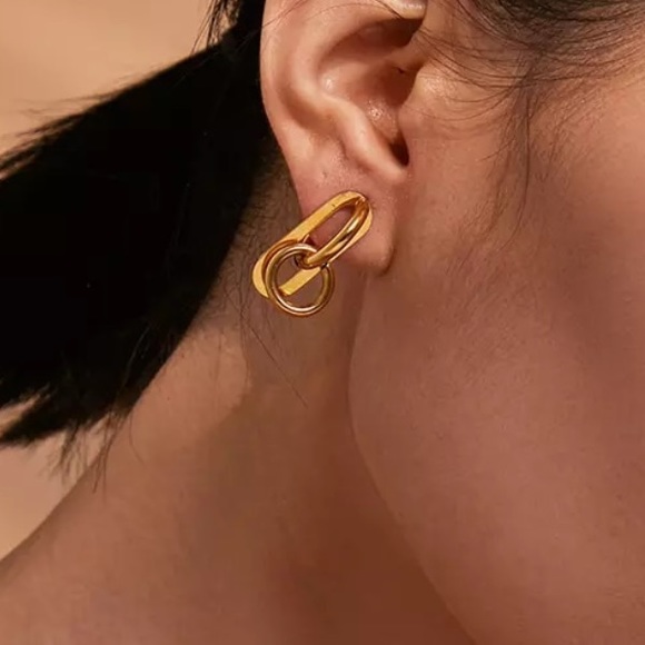 Jewelry - 💛Gold plated screw buckle geometric earrings